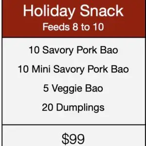 Holiday Snack Menu